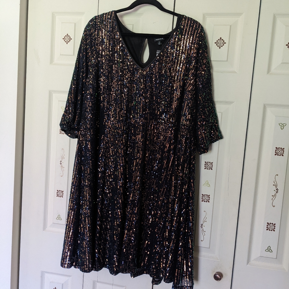 Torrid Sequined Skater Dress NEW